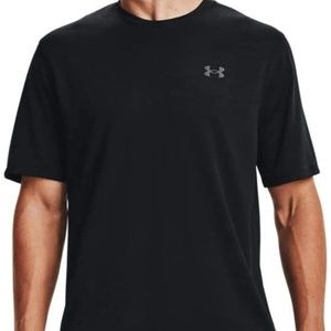 Under‎ Armour Mens Large Tech Jacquard Heatgear Short Sleeve 1361503 Black New